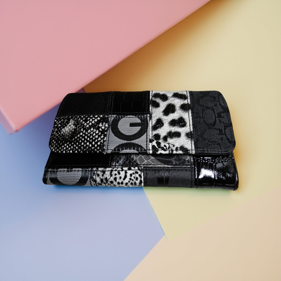 Candie's Handbags - Black and White Patchwork Wallet